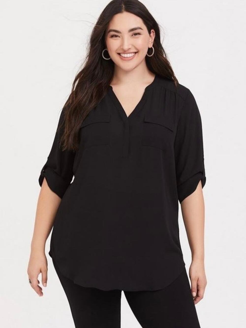 Torrid Black Harper Georgette Blouse Sz.2